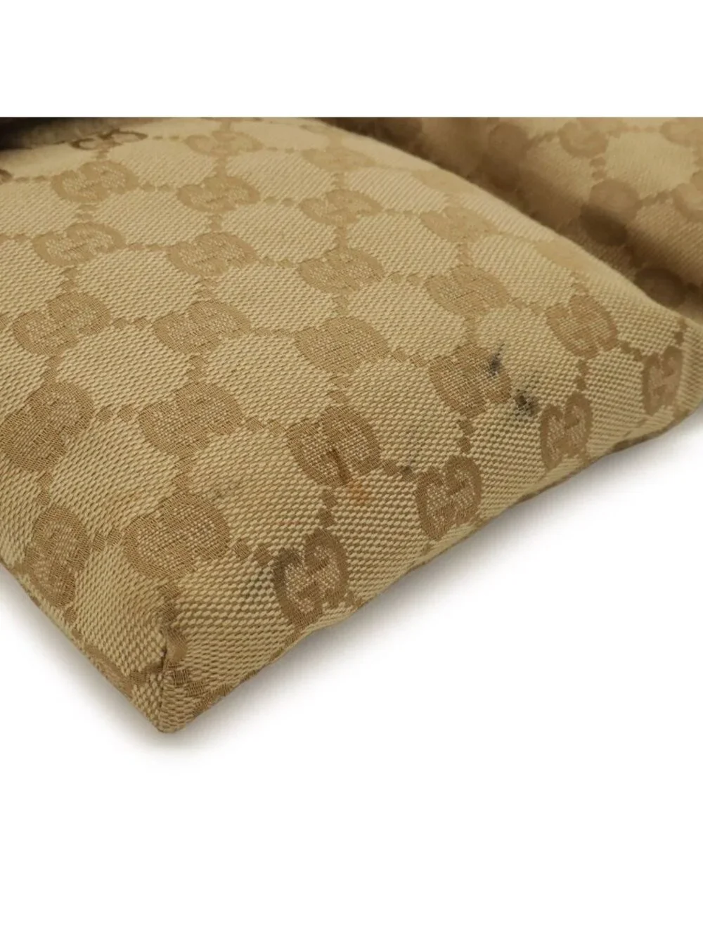 Gucci GG Canvas Sherry Line Belt Bag Waist Pouch Hip Beige Pink Metallic Gold